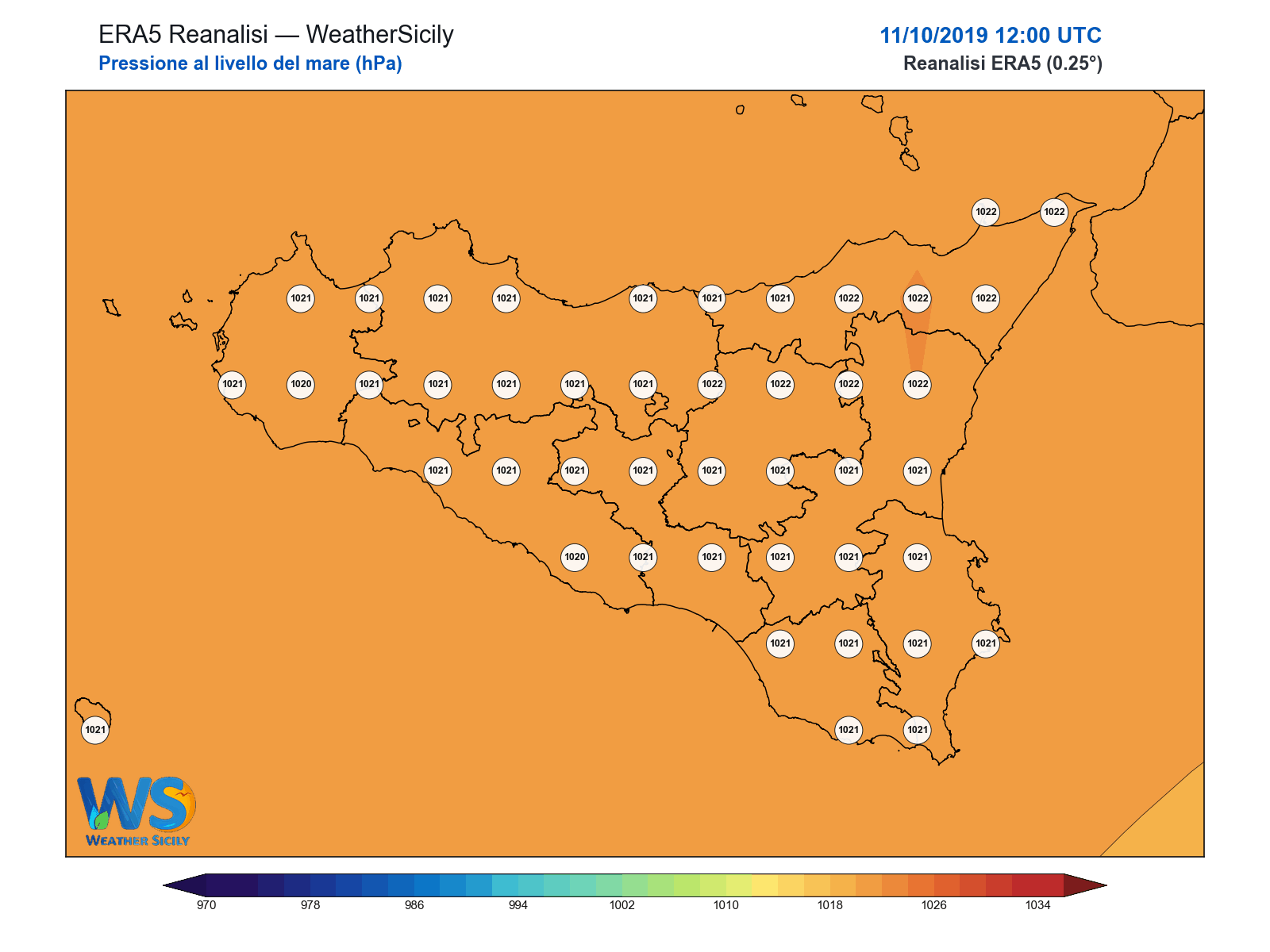 Pressione al livello del mare · 2019101112