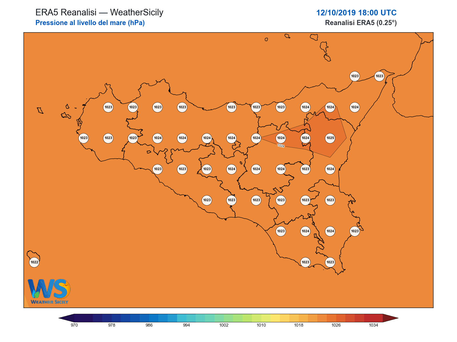 Pressione al livello del mare · 2019101218