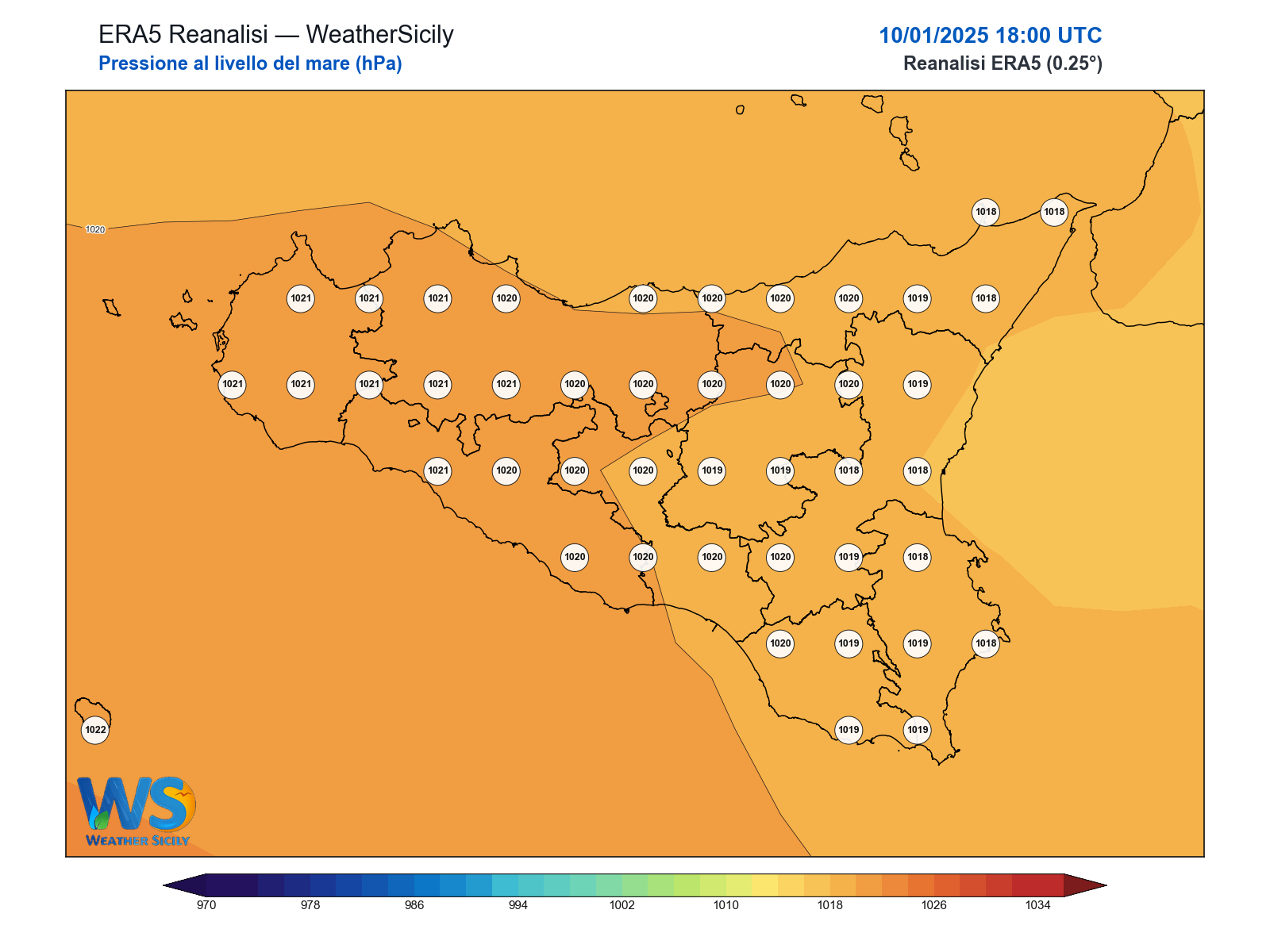Pressione al livello del mare · 2025011018