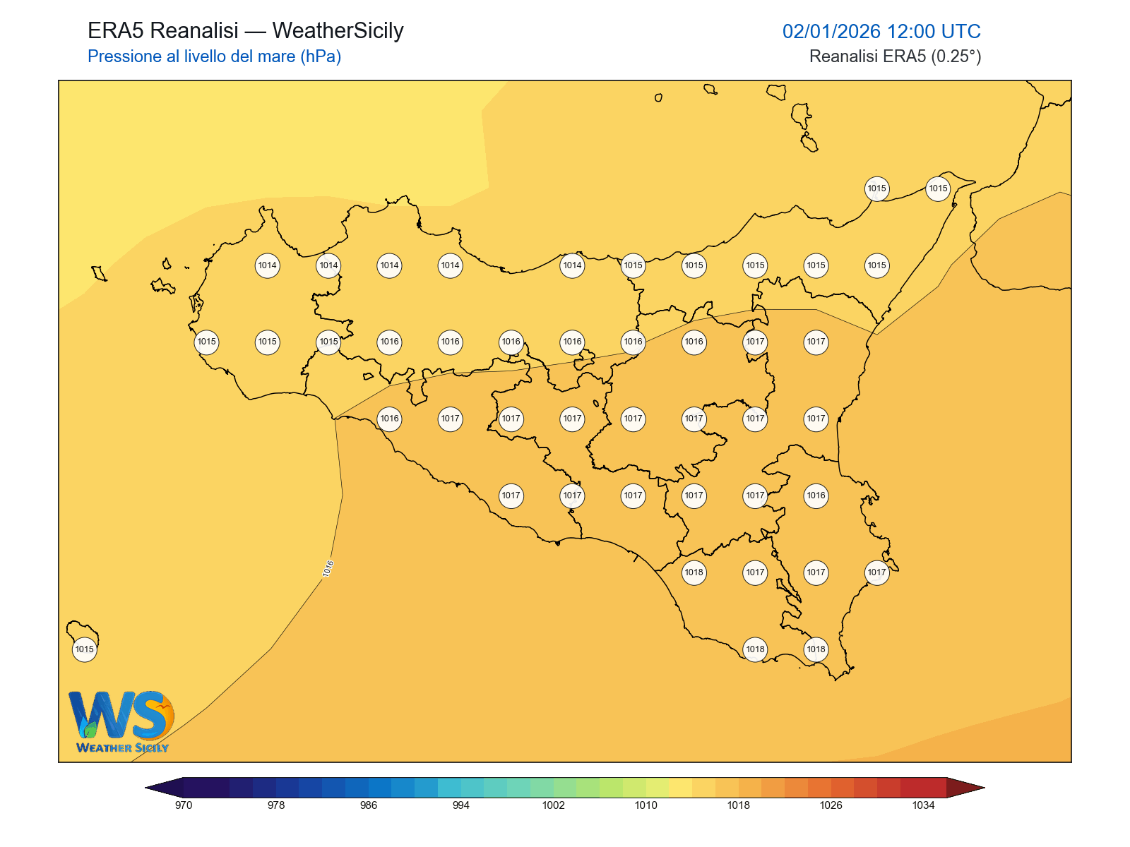 Pressione al livello del mare · 2026010212