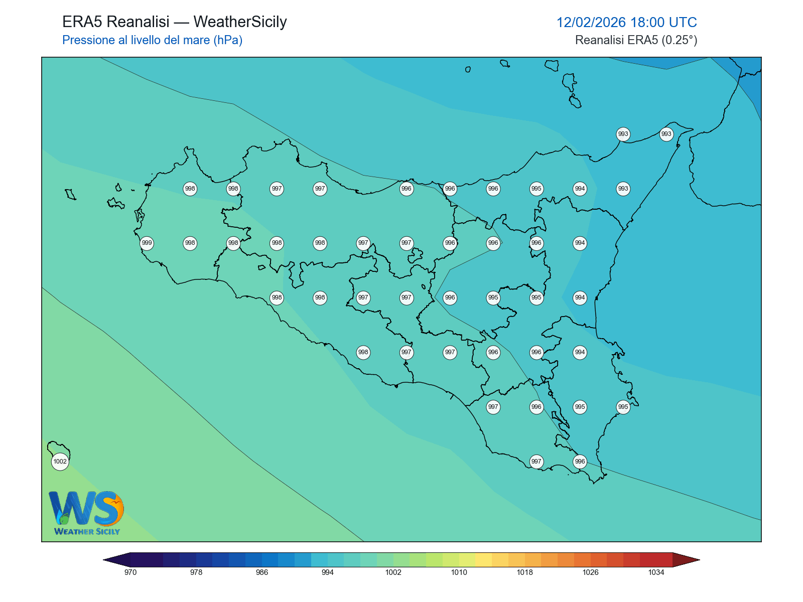 Pressione al livello del mare · 2026021218