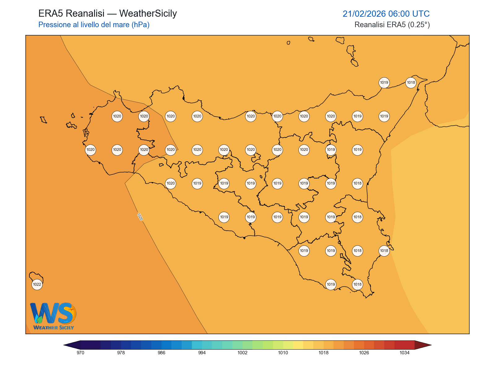 Pressione al livello del mare · 2026022106
