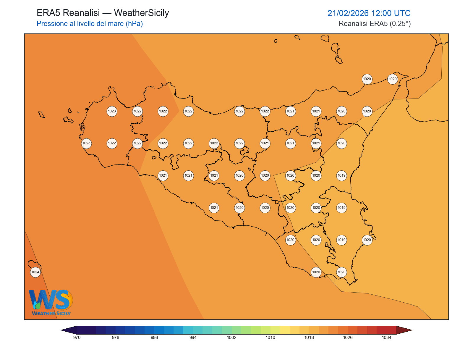 Pressione al livello del mare · 2026022112