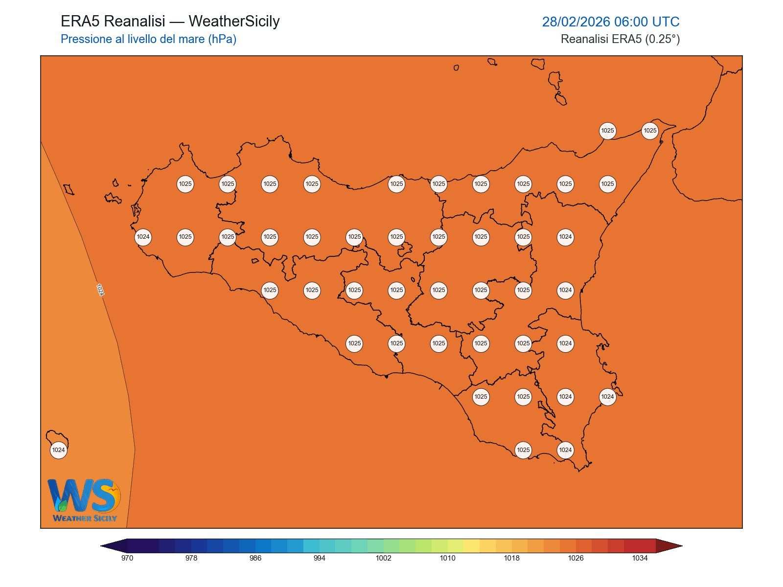 Pressione al livello del mare · 2026022806