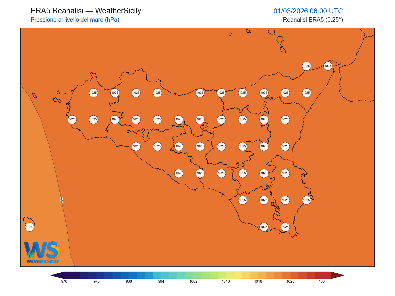Pressione al livello del mare · 2026030106