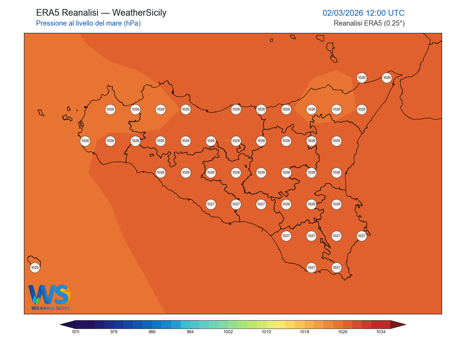 Pressione al livello del mare · 2026030212