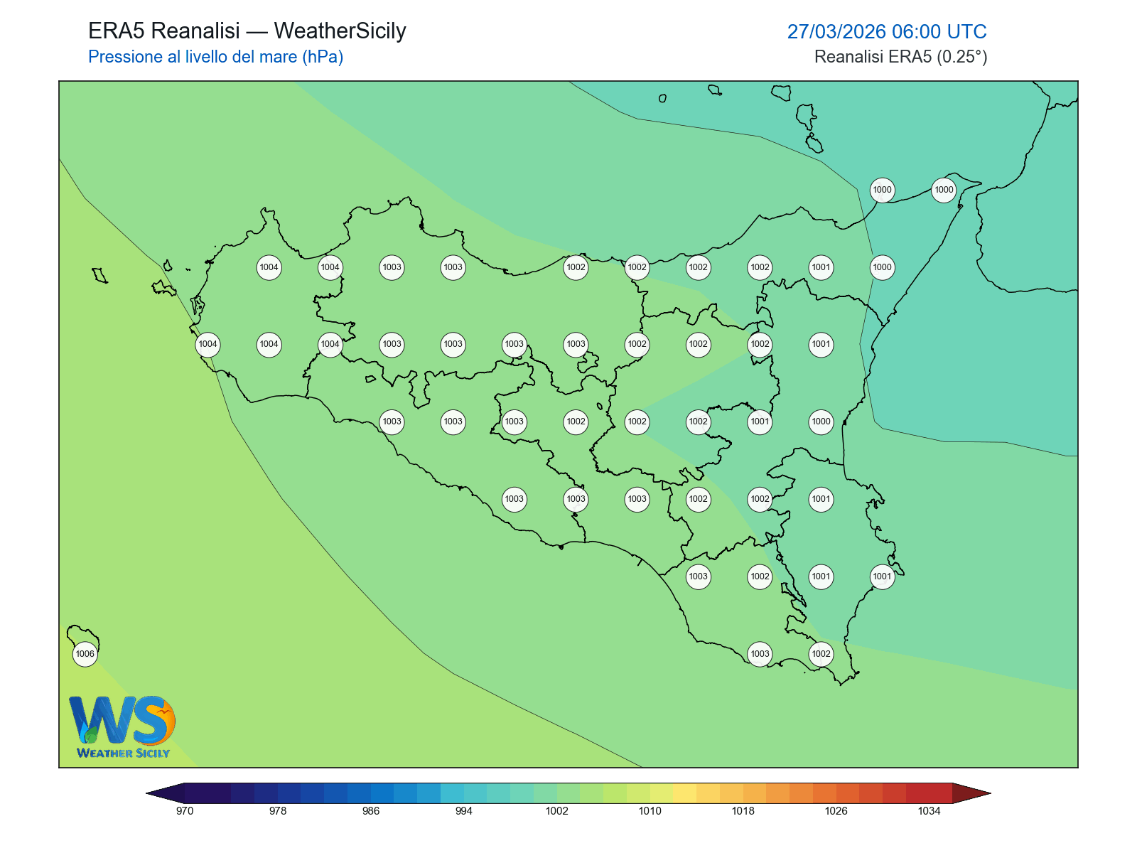 Pressione al livello del mare · 2026032706