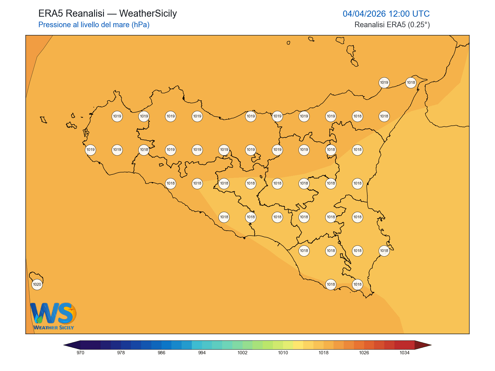 Pressione al livello del mare · 2026040412