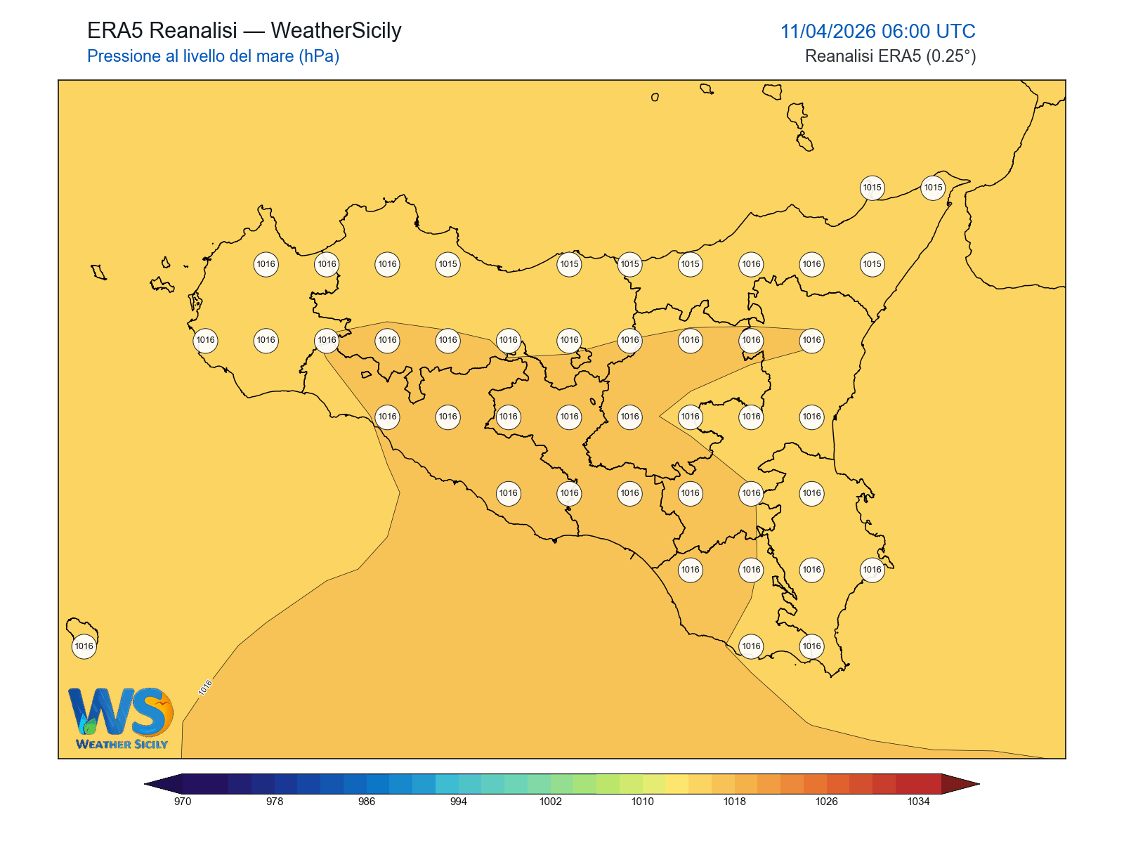 Pressione al livello del mare · 2026041106