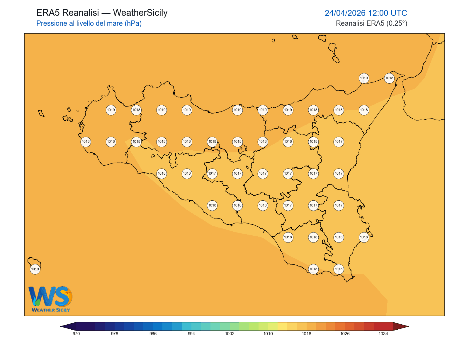 Pressione al livello del mare · 2026042412