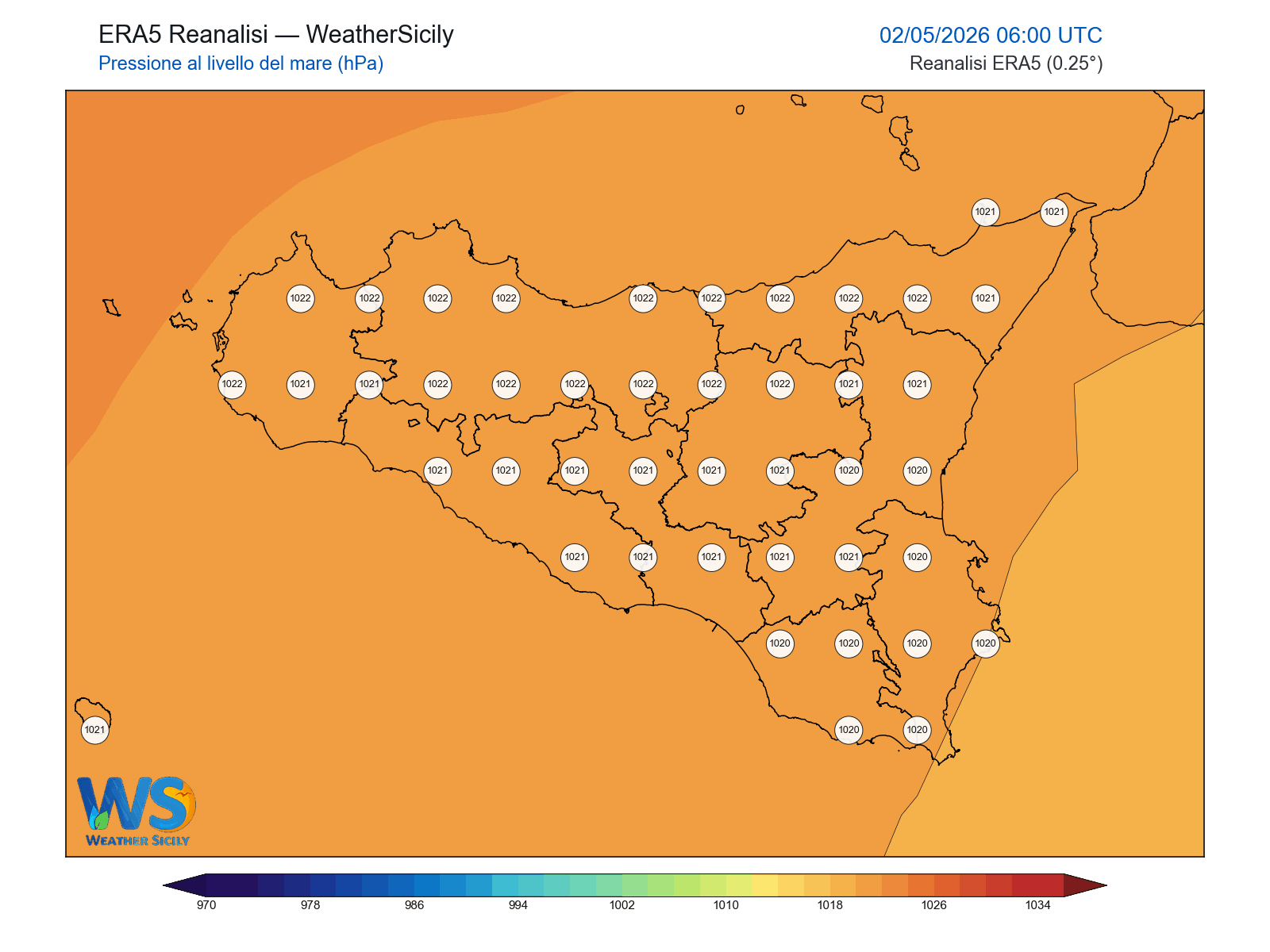 Pressione al livello del mare · 2026050206
