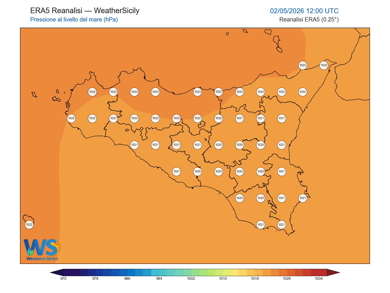 Pressione al livello del mare · 2026050212