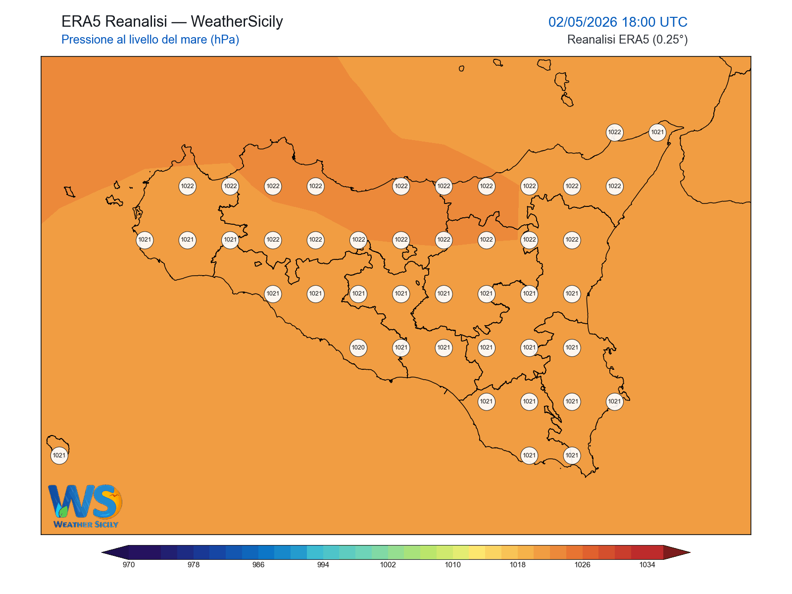 Pressione al livello del mare · 2026050218