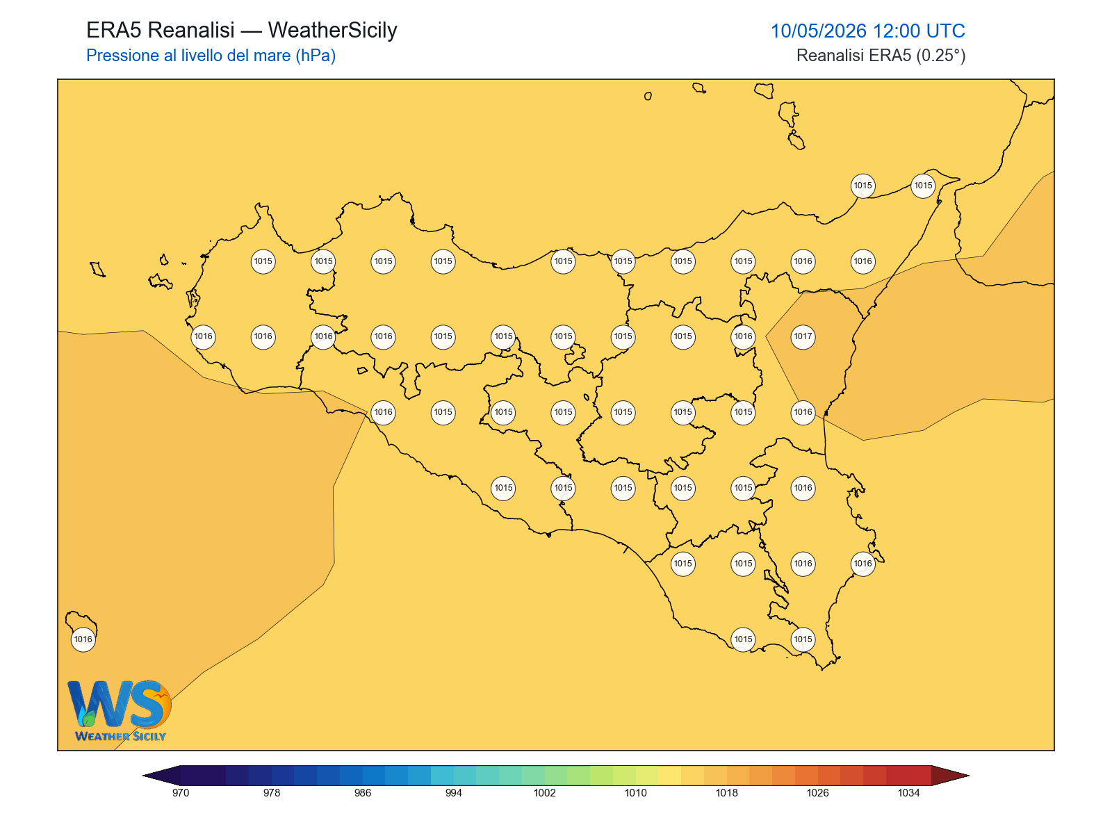 Pressione al livello del mare · 2026051012