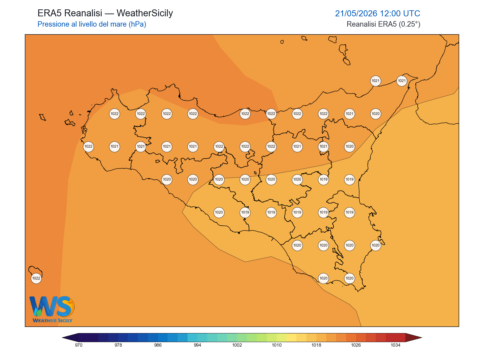 Pressione al livello del mare · 2026052112
