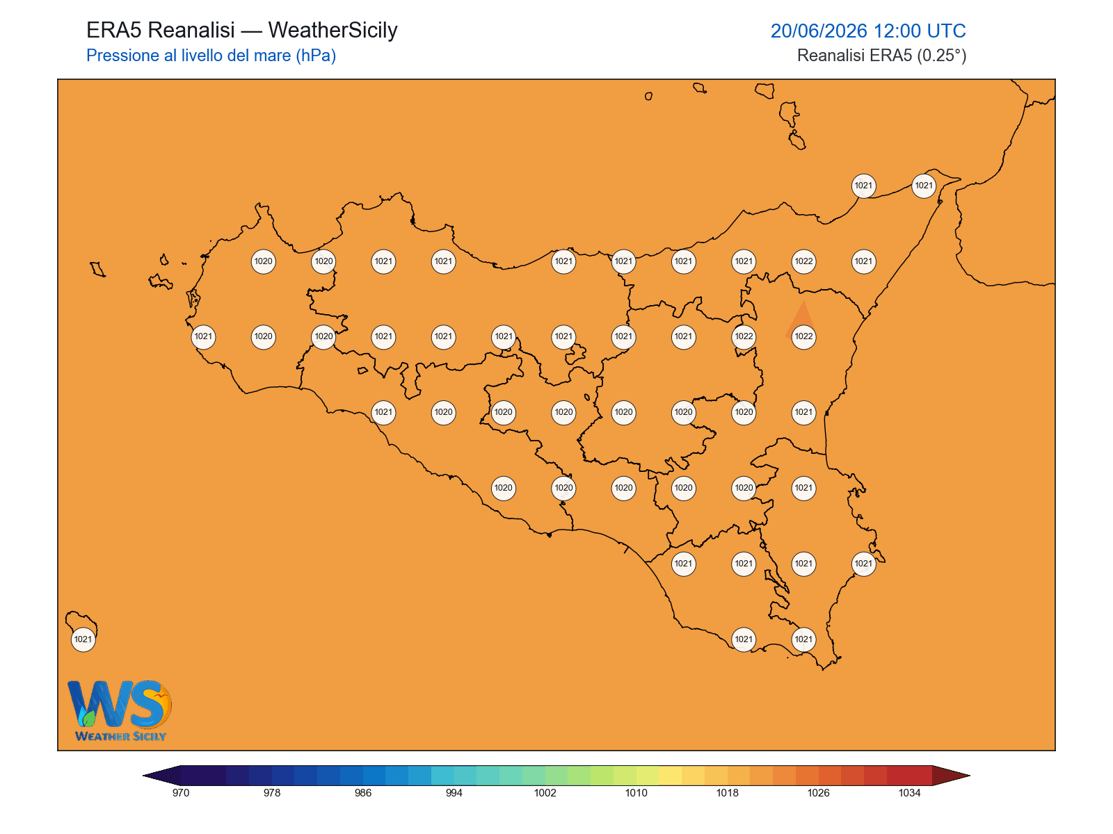 Pressione al livello del mare · 2026062012