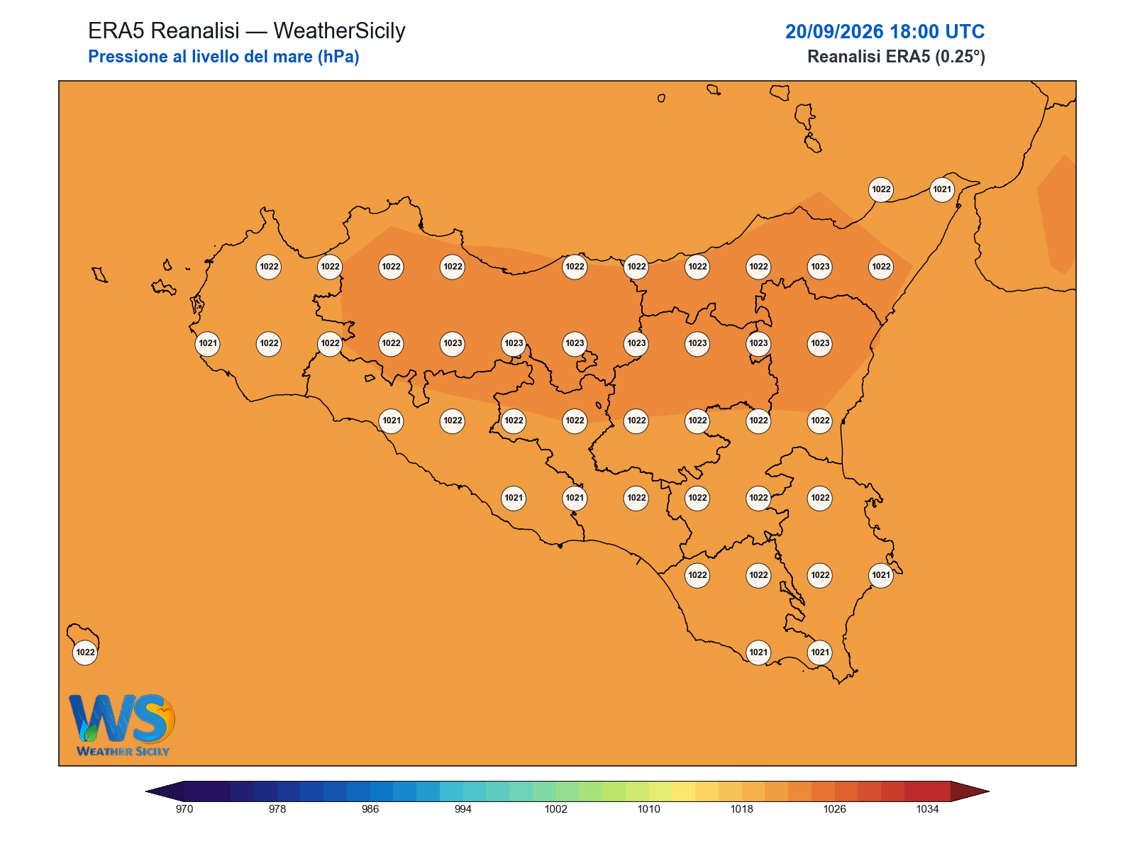 Pressione al livello del mare · 2026092018