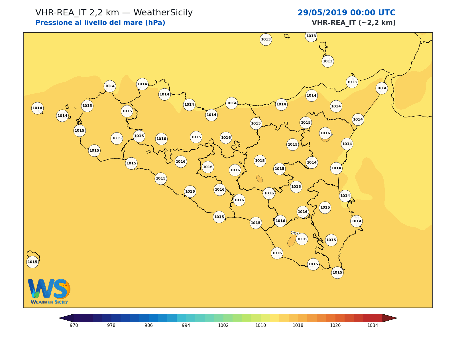 Pressione al livello del mare · 2019052900
