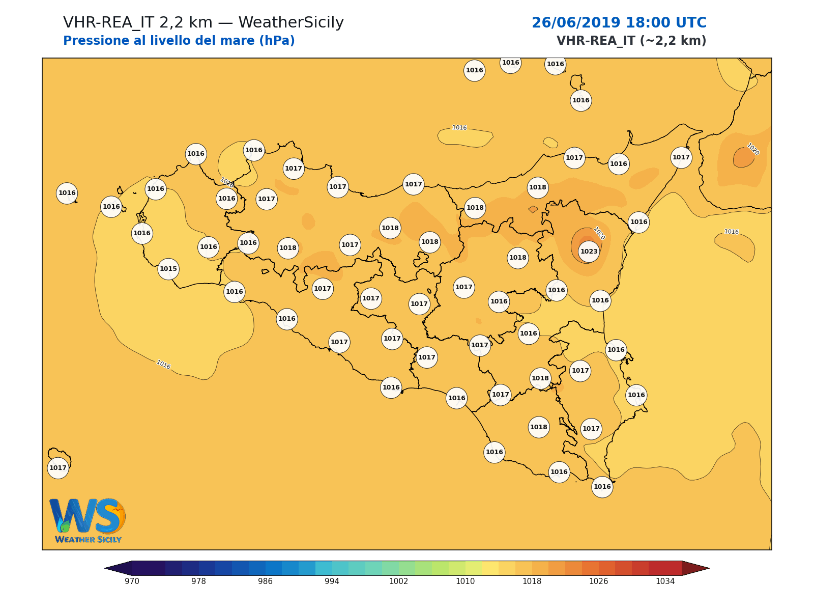 Pressione al livello del mare · 2019062618