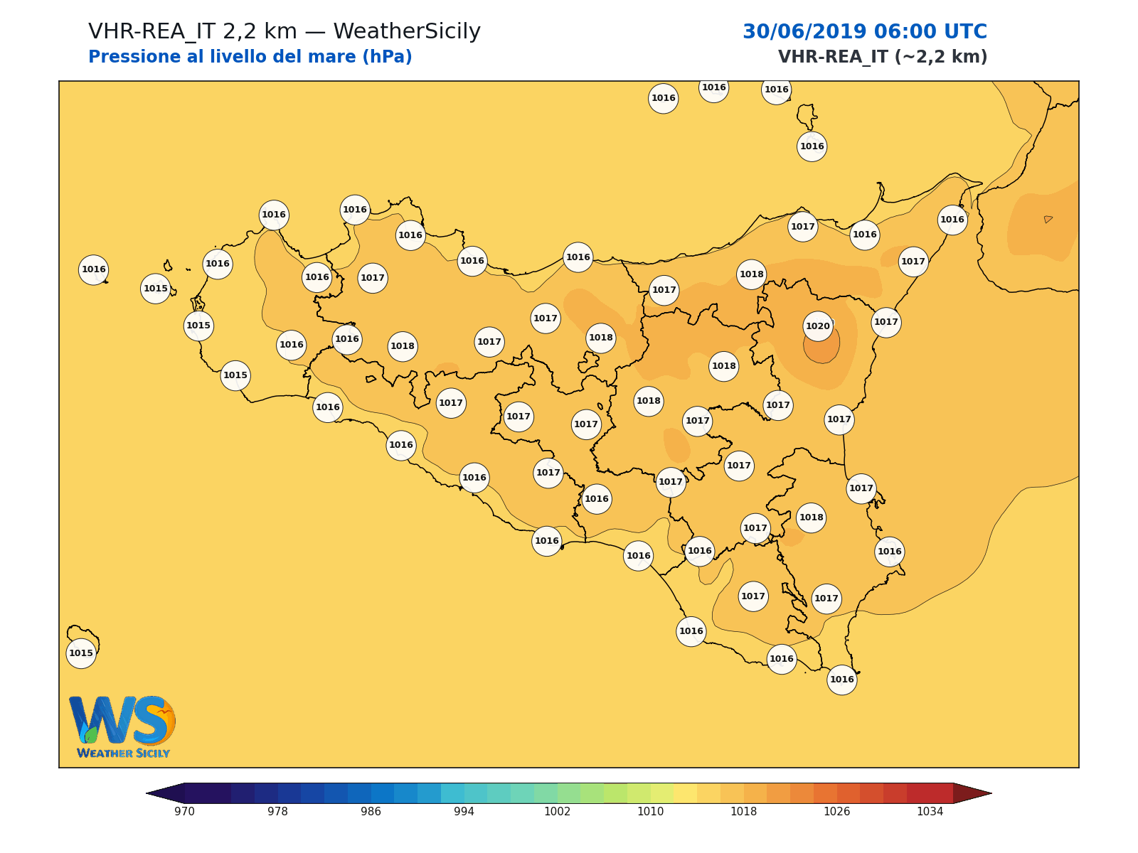 Pressione al livello del mare · 2019063006