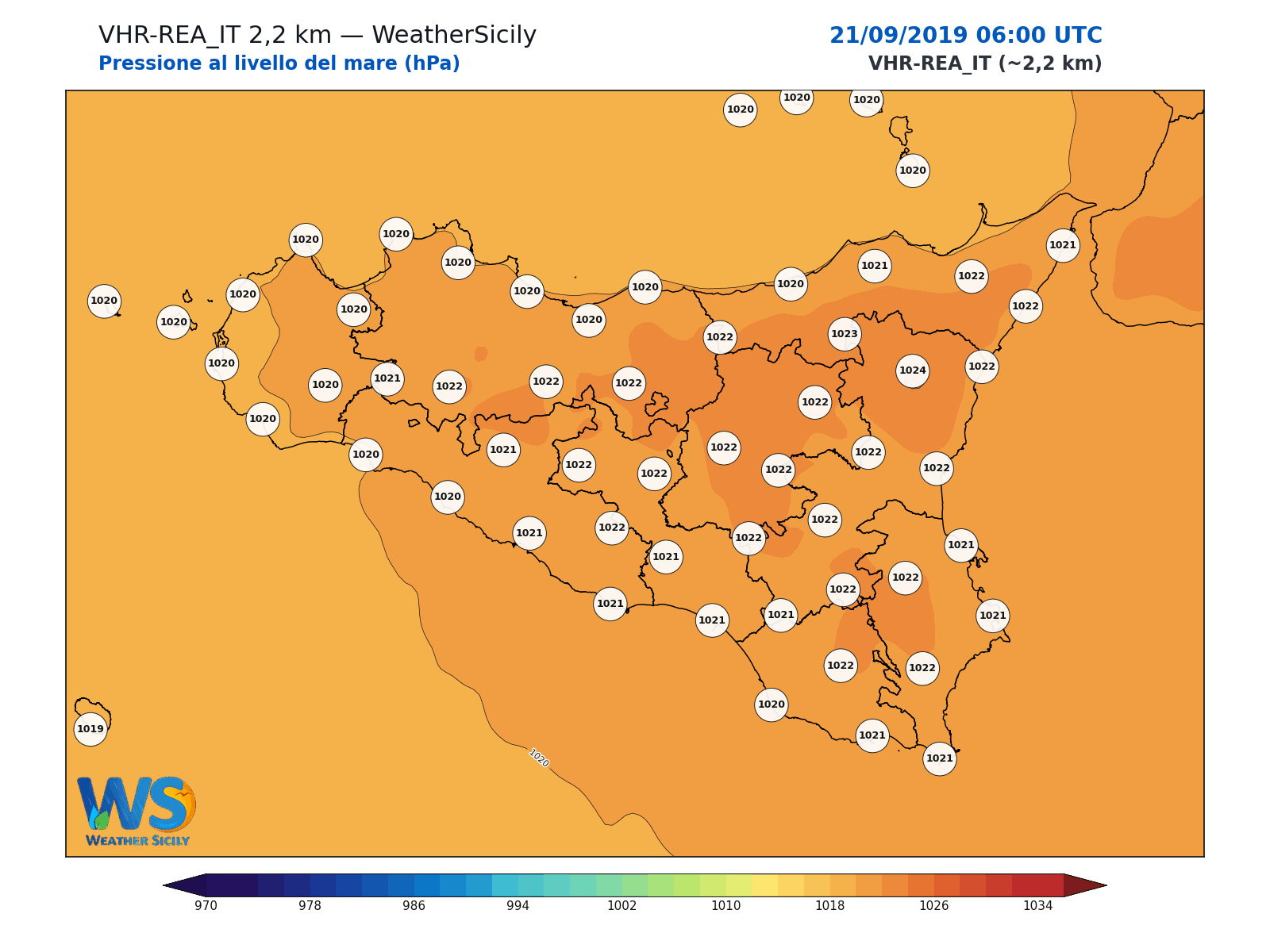 Pressione al livello del mare · 2019092106