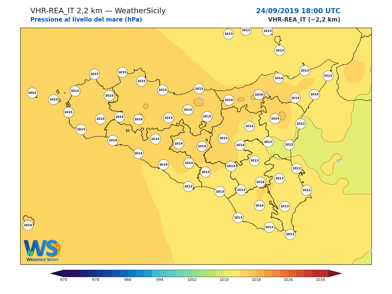 Pressione al livello del mare · 2019092418