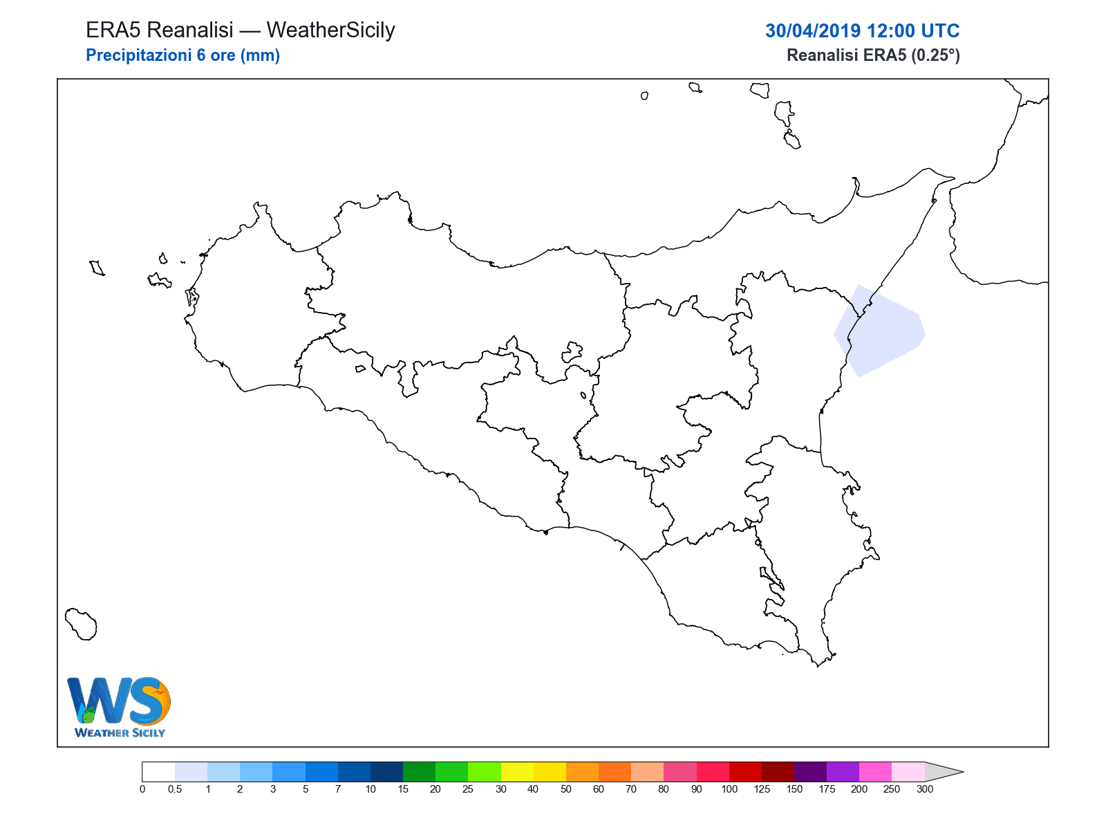 Precipitazioni (6 ore) · 2019043012