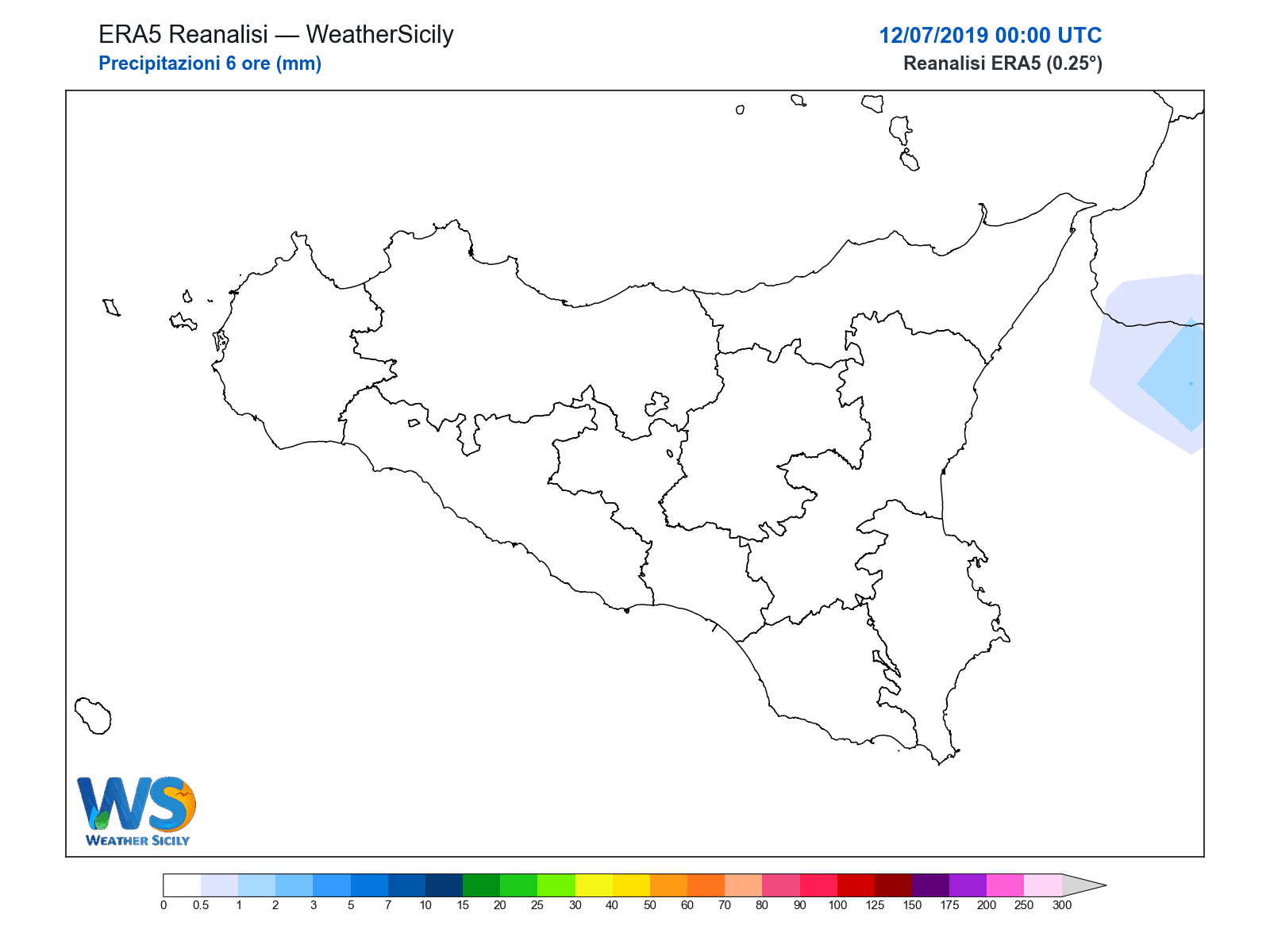 Precipitazioni (6 ore) · 2019071200