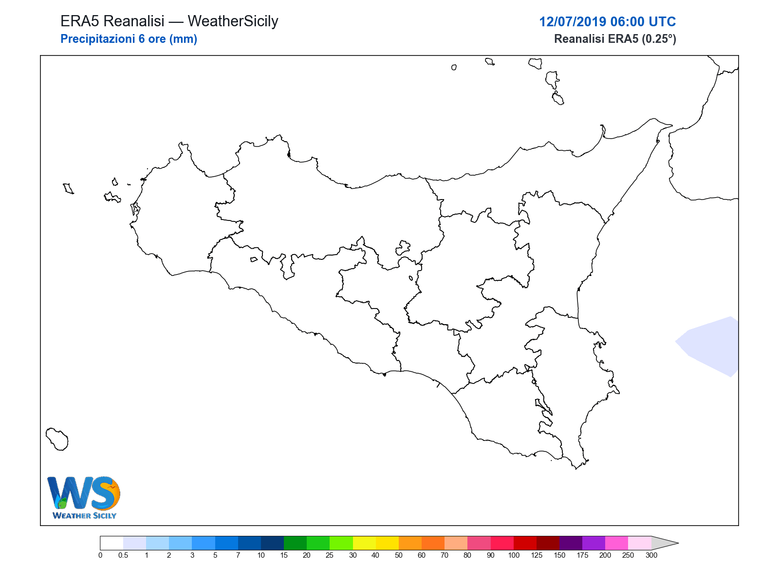 Precipitazioni (6 ore) · 2019071206