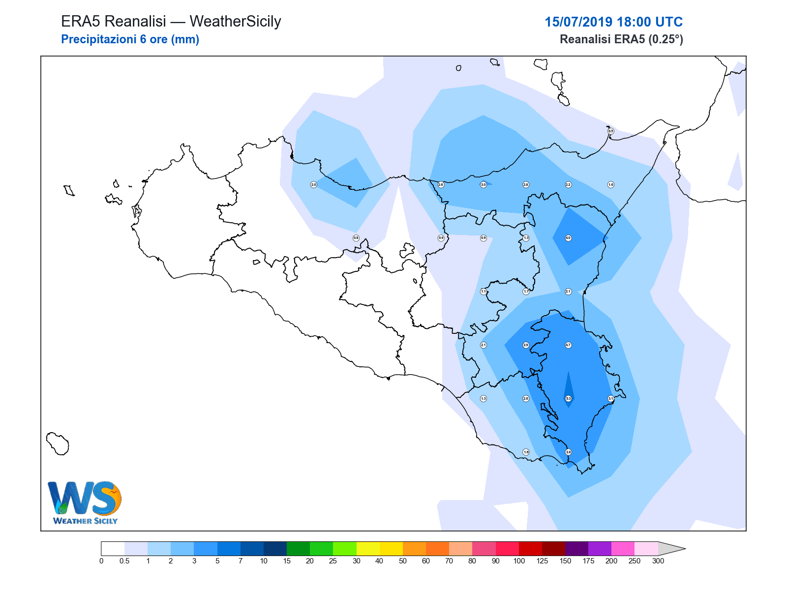 Precipitazioni (6 ore) · 2019071518