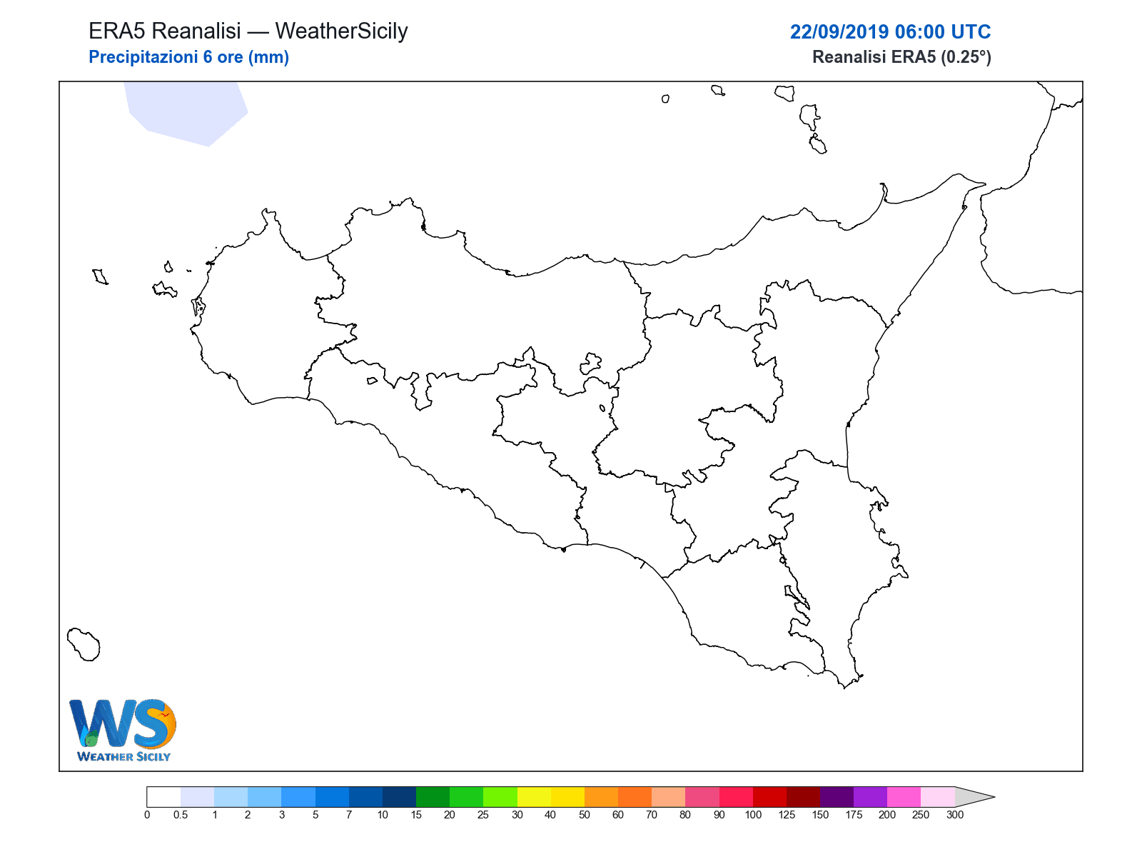 Precipitazioni (6 ore) · 2019092206