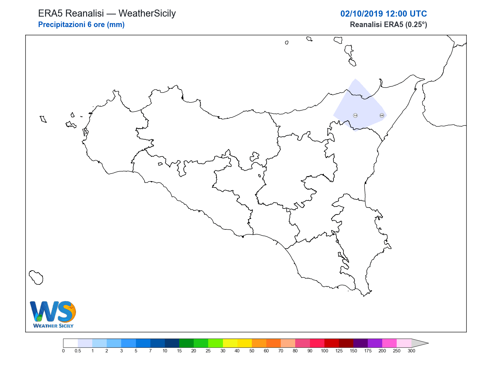 Precipitazioni (6 ore) · 2019100212