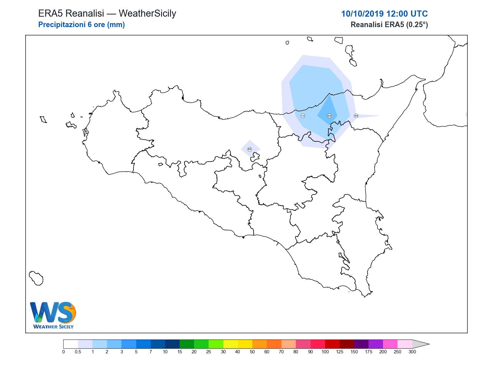 Precipitazioni (6 ore) · 2019101012