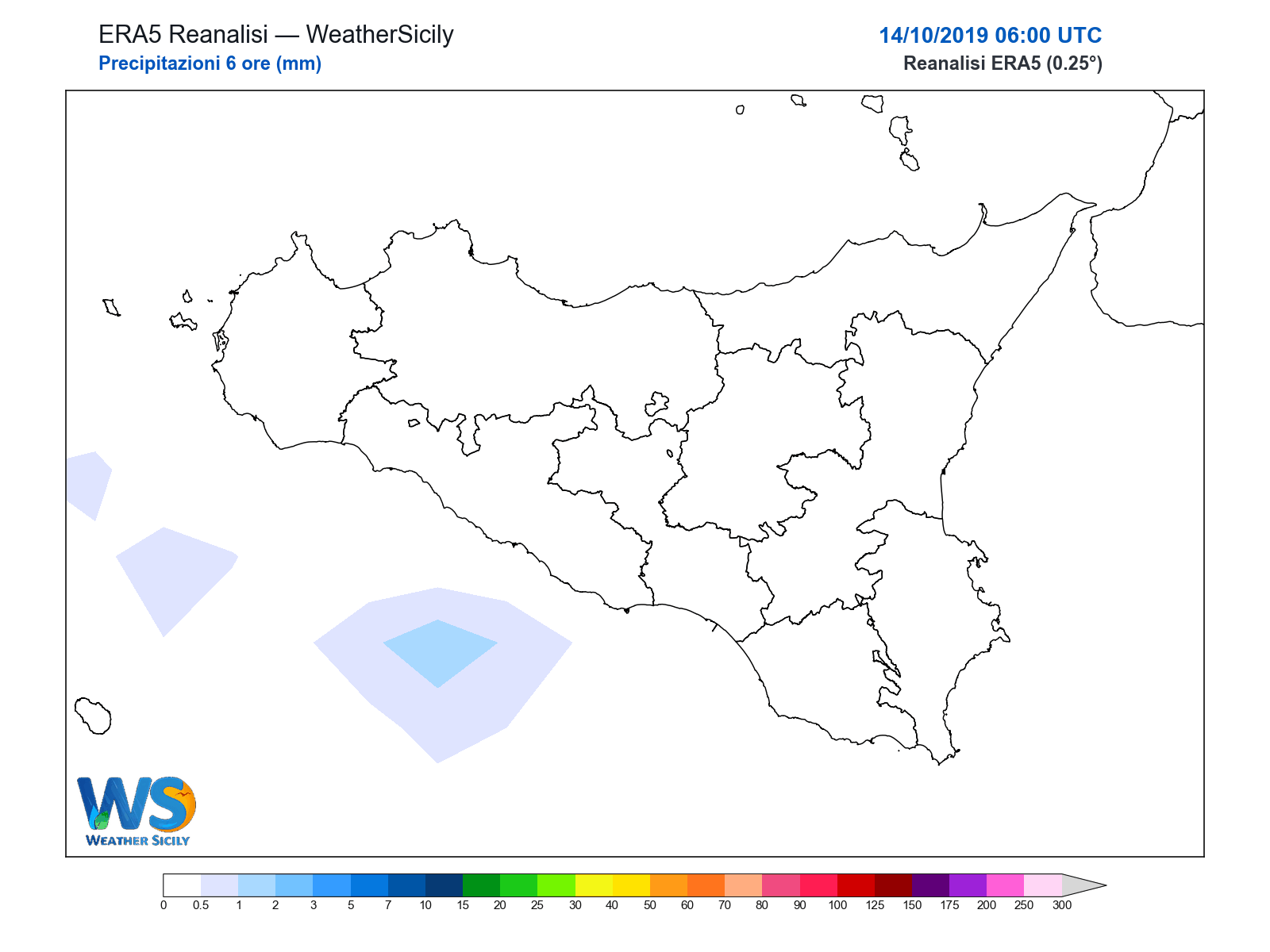 Precipitazioni (6 ore) · 2019101406