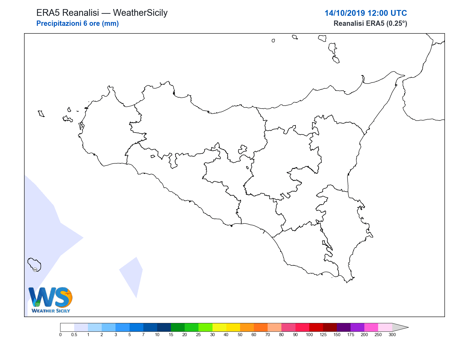 Precipitazioni (6 ore) · 2019101412