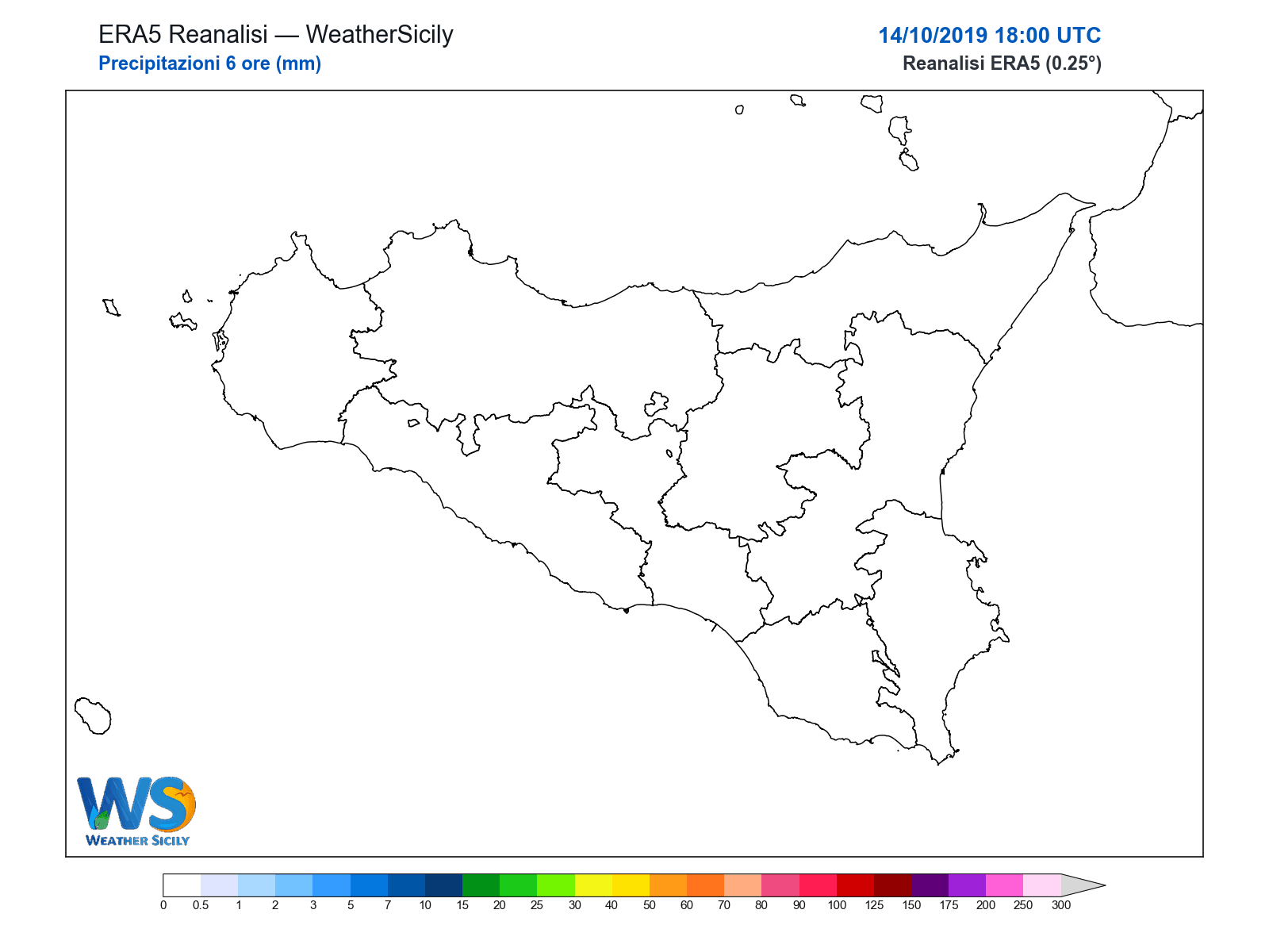 Precipitazioni (6 ore) · 2019101418