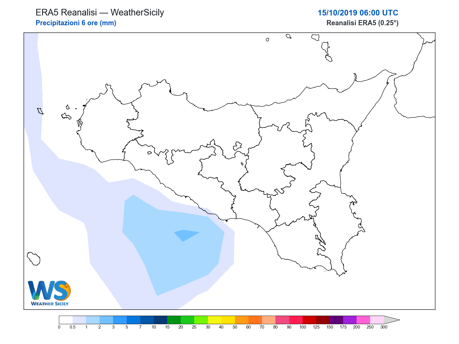 Precipitazioni (6 ore) · 2019101506