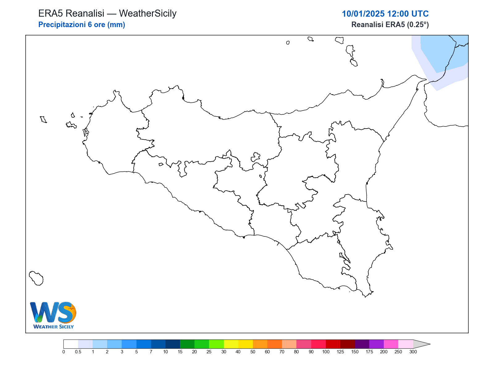 Precipitazioni (6 ore) · 2025011012