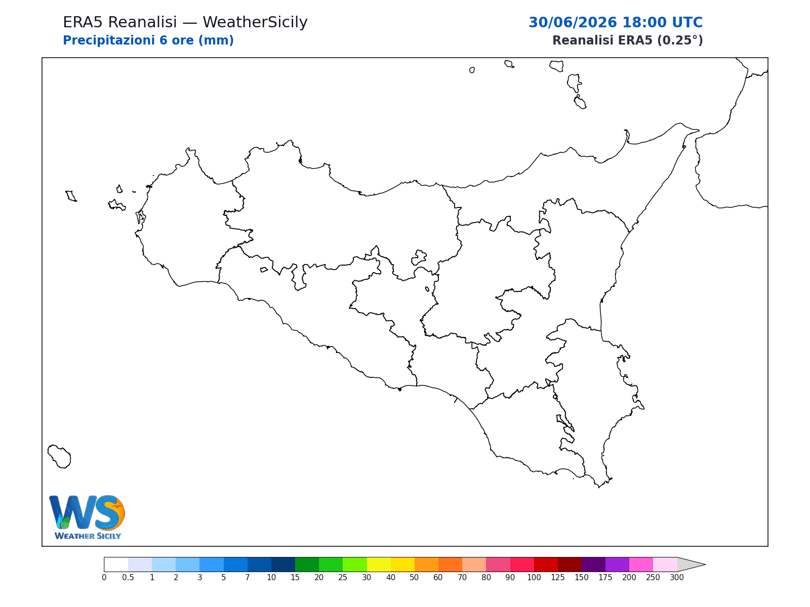 Precipitazioni (6 ore) · 2026063018