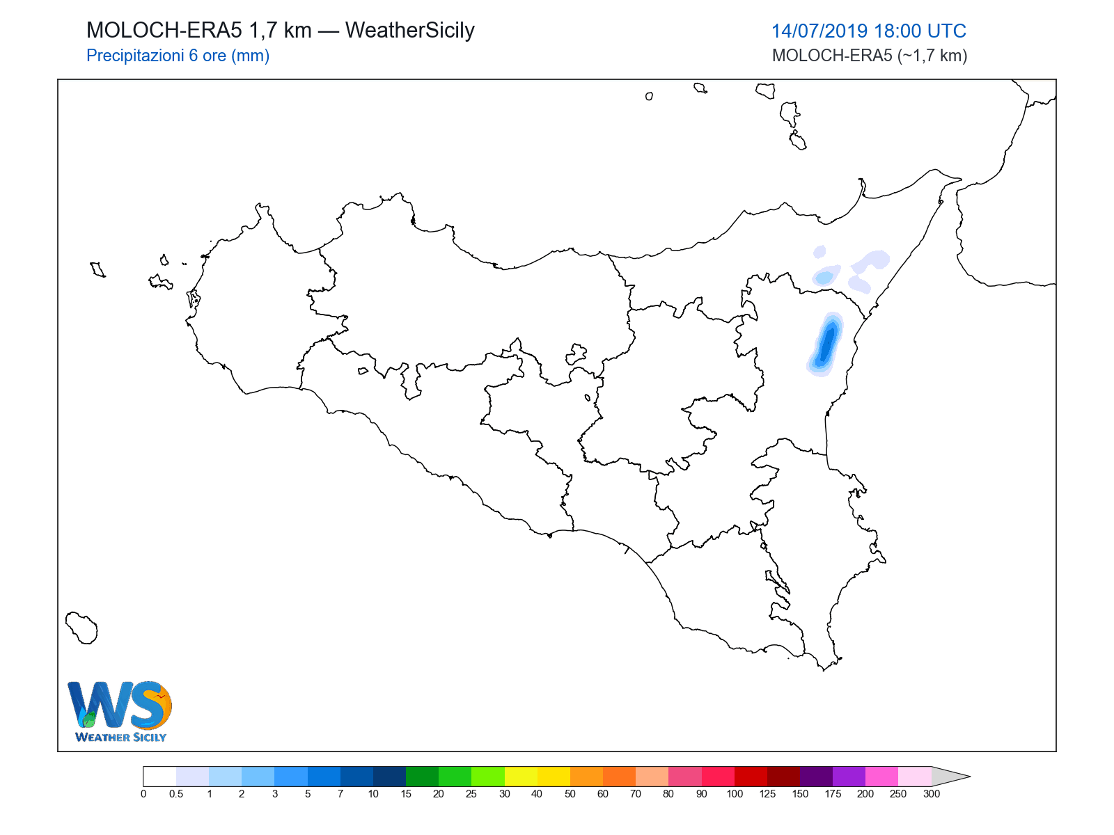 Precipitazioni (6 ore) · 2019071418