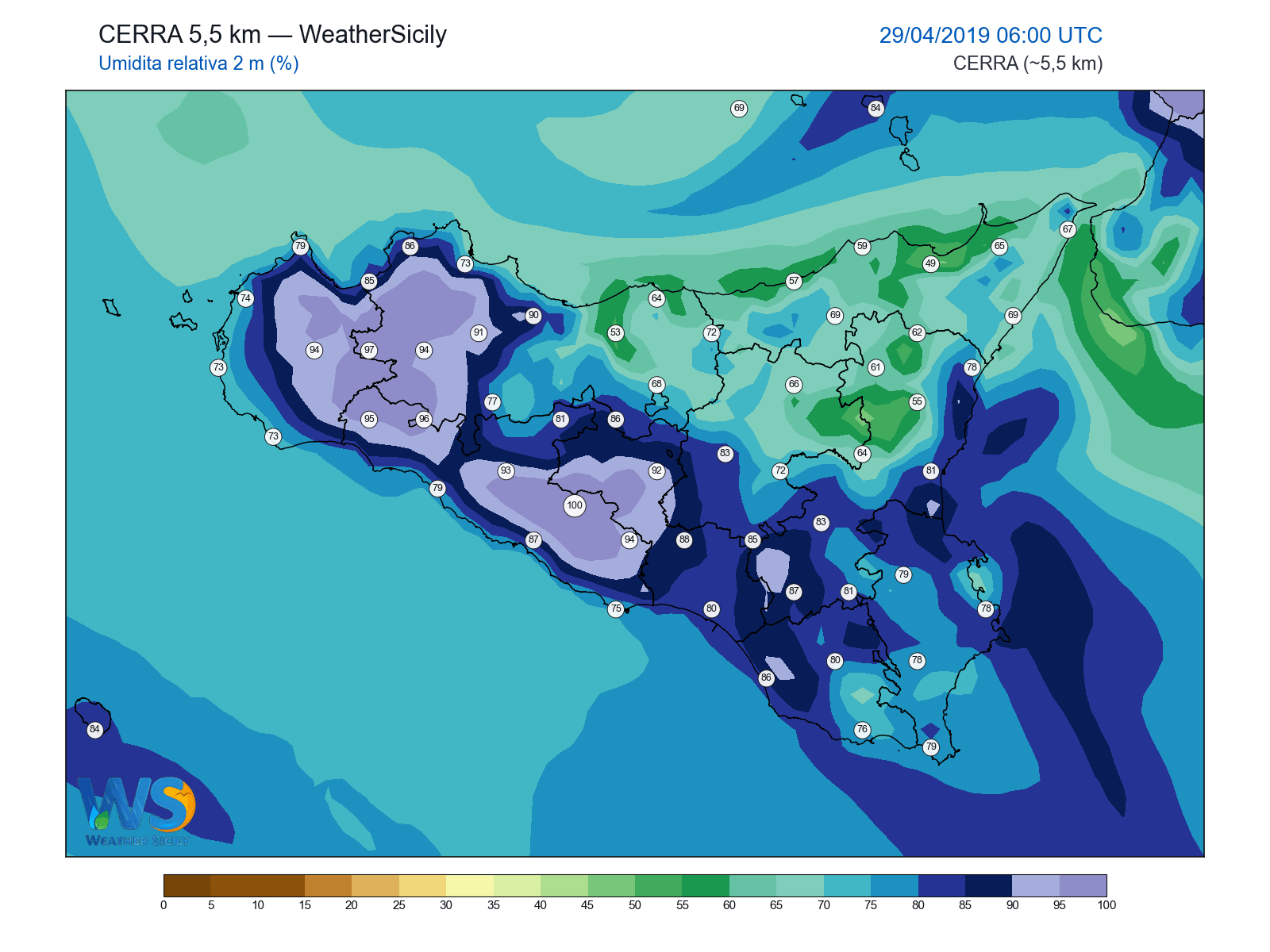 Umidità relativa 2 m · 2019042906