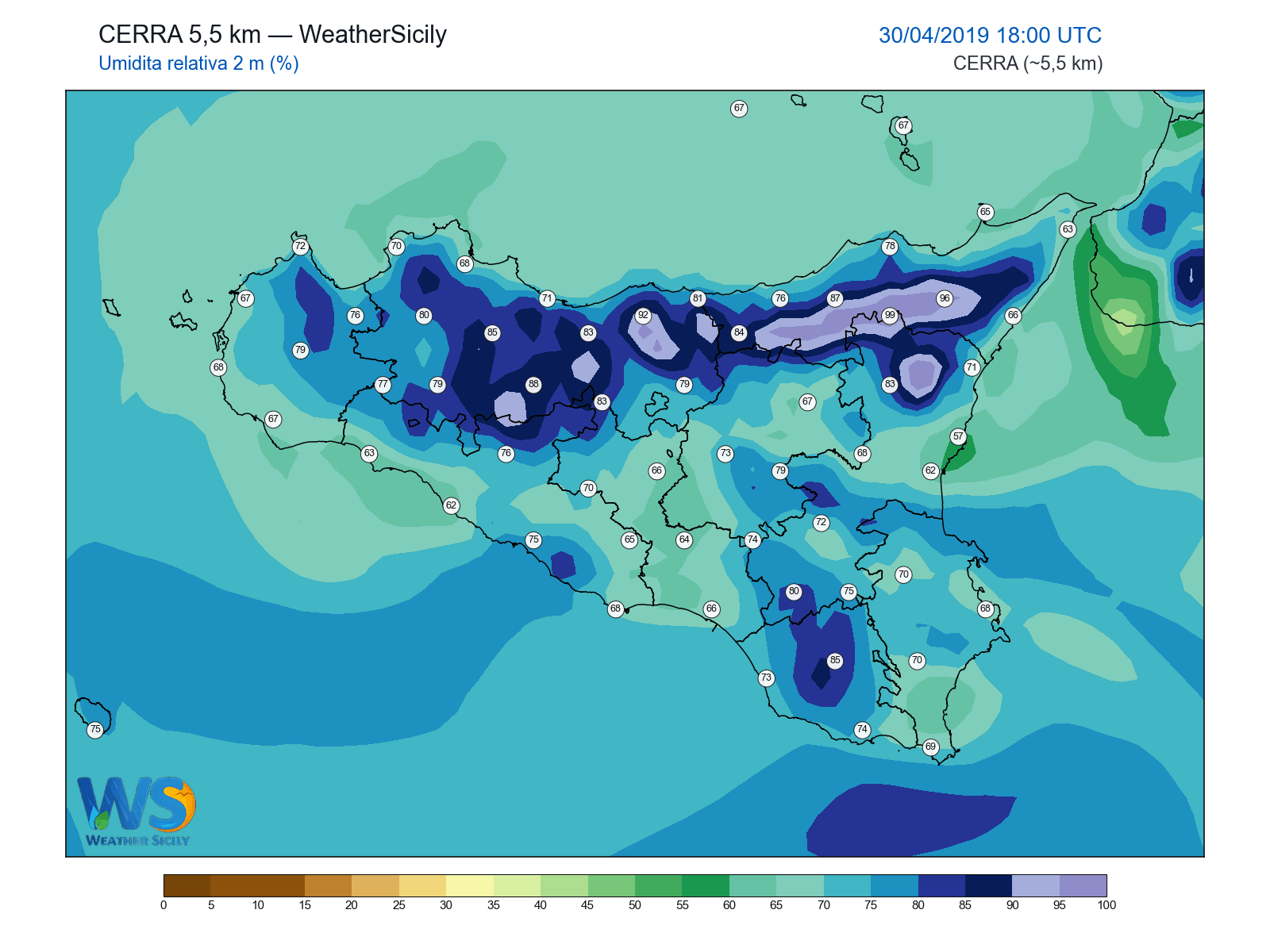 Umidità relativa 2 m · 2019043018
