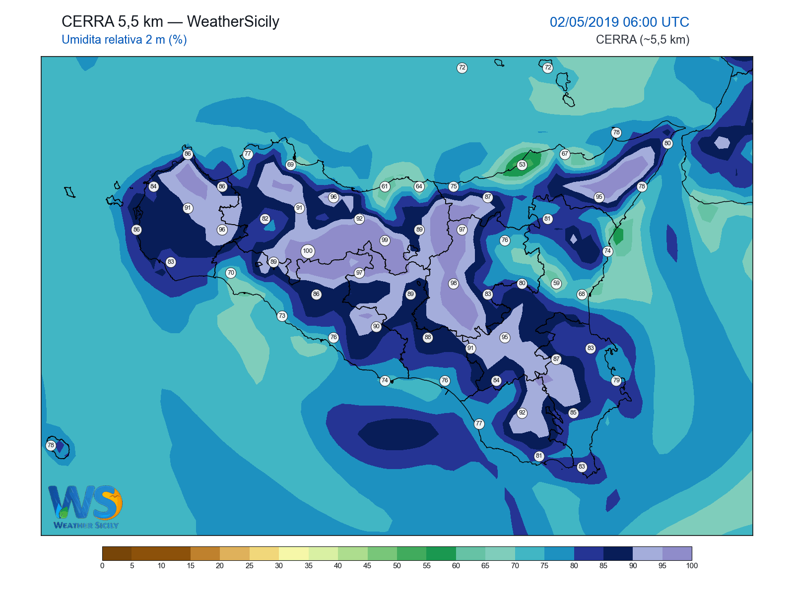 Umidità relativa 2 m · 2019050206