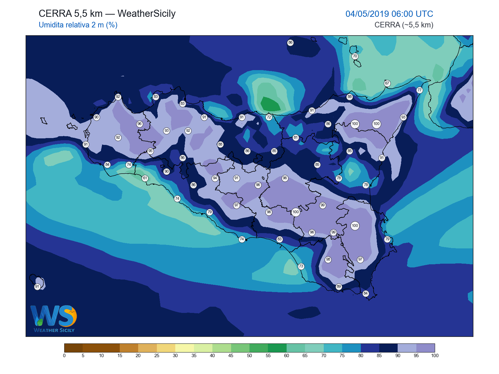 Umidità relativa 2 m · 2019050406