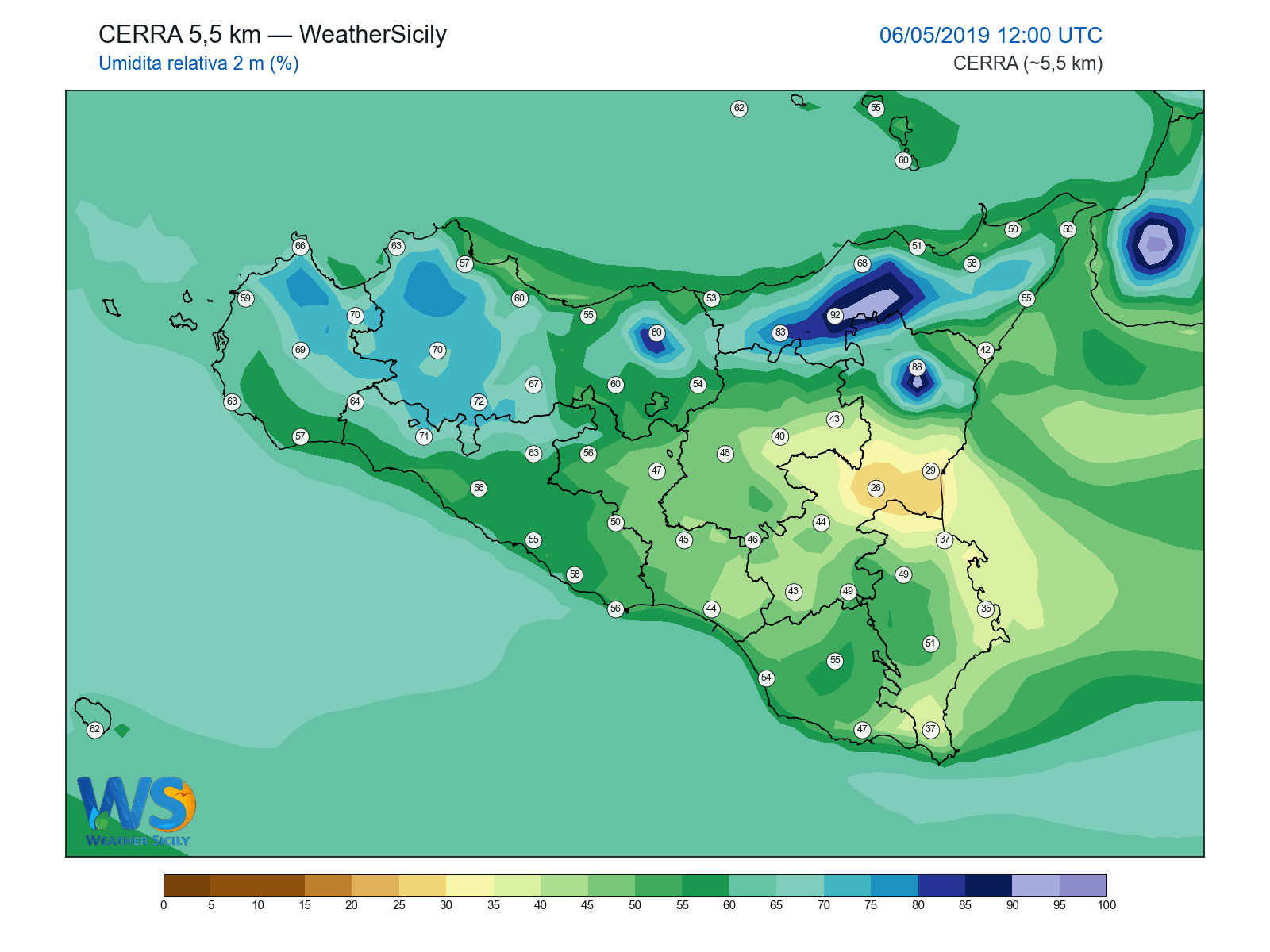 Umidità relativa 2 m · 2019050612