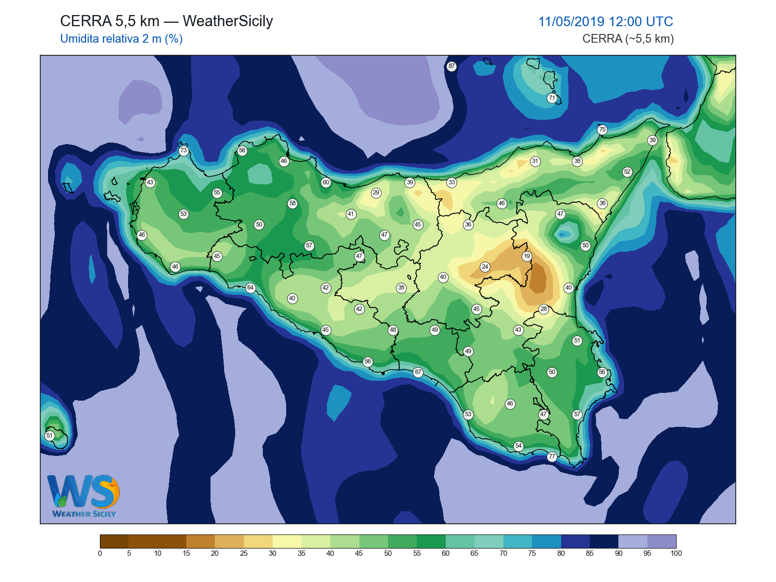 Umidità relativa 2 m · 2019051112