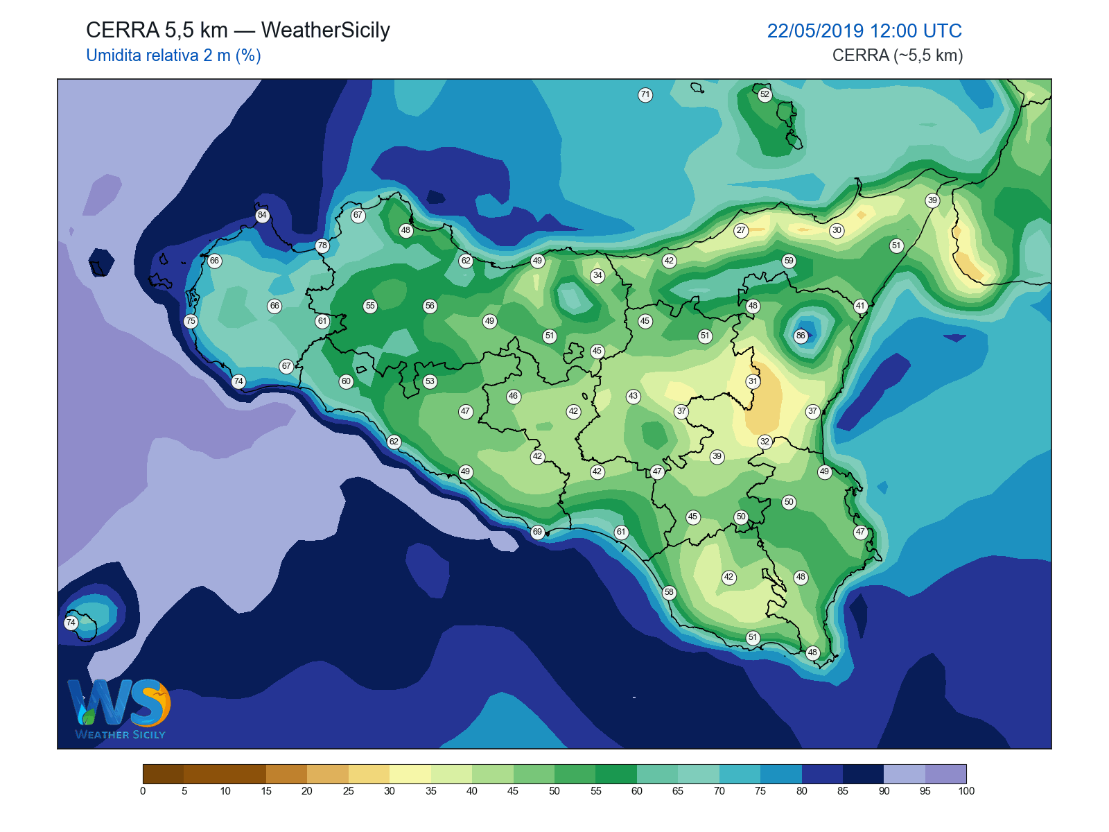 Umidità relativa 2 m · 2019052212