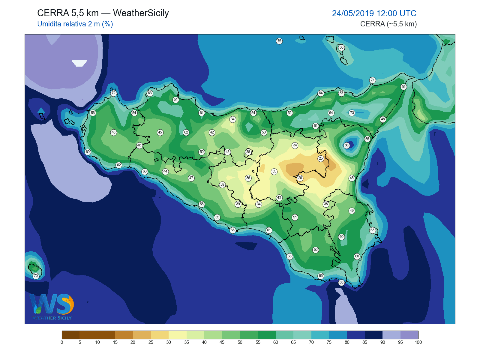 Umidità relativa 2 m · 2019052412