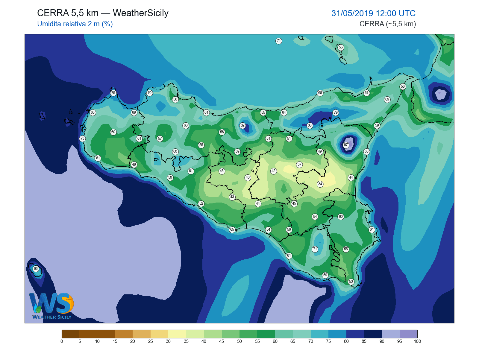 Umidità relativa 2 m · 2019053112