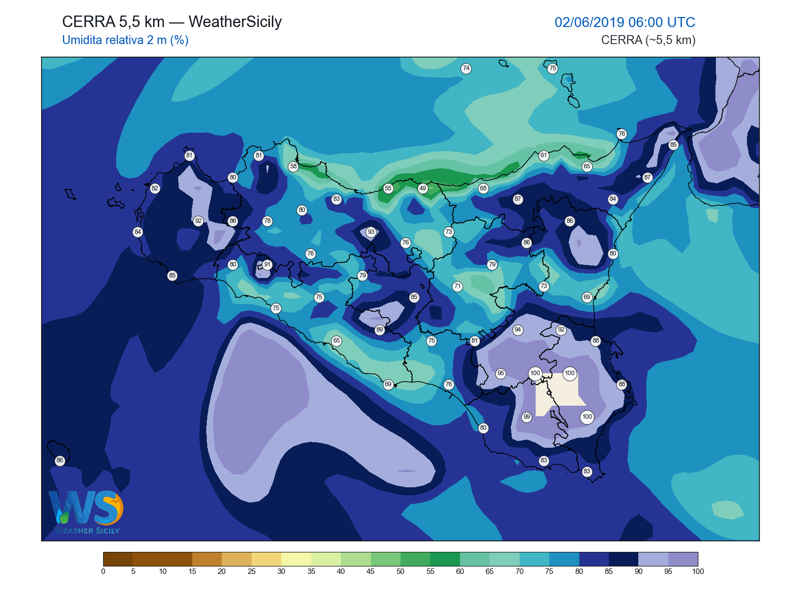 Umidità relativa 2 m · 2019060206